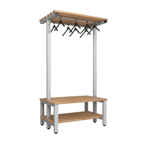 1000mm Premium Double Sided Over Head Hanging Changing Room Bench Seat with Beech Wood Slats