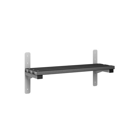 1000mm Wall Mounted Changing Room Bench Seat with Black Polymer Slats