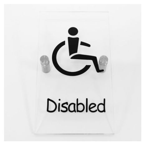 Disabled Toilet Sign - Clear Acrylic