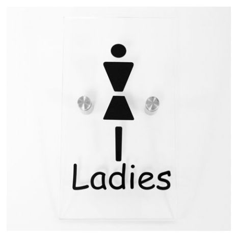 Female Toilet Sign - Clear Acrylic