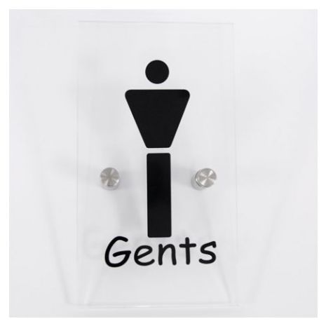 Male Toilet Sign - Clear Acrylic