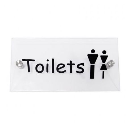 Toilet Sign - Clear Acrylic