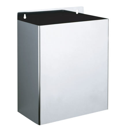 Delabie Wall Mounted Rectangular Bin 13L - Without Lid - Brushed Satin