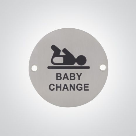 Dolphin Baby Change Sign - Satin Stainless Steel
