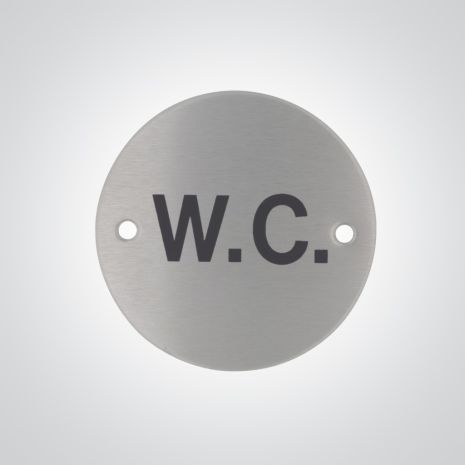 Dolphin WC Sign - Satin Stainless Steel