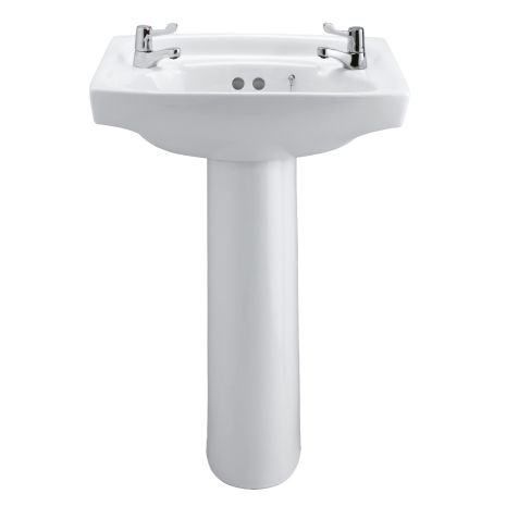 Armitage Shanks Sandringham Royalex Wash Basin with Two Tap Holes, 51cm | Commercial Washrooms
