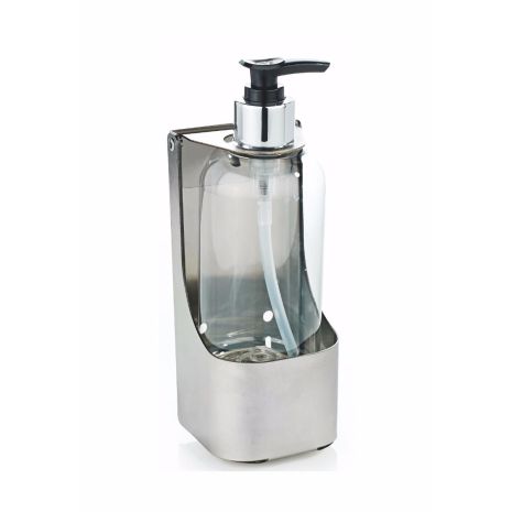 Brushed Stainless Steel Soap Bottle Holder - Single | Commercial Washrooms