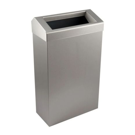 Brushed Stainless Steel Wastebin - 30 Ltr, Chute Lid | Commercial Washrooms