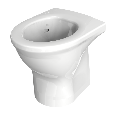 Dudley Resan Raised Height Back to Wall Toilet Pan V2, Polished Gloss Effect - Plain Seat