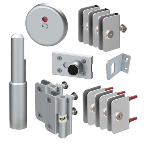 Aluminium Hardware Pack Satin Anodised - 12-13mm