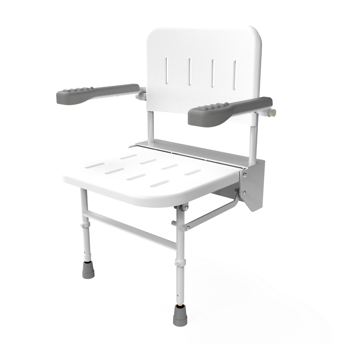 Fitzroy Of London Premium Wall Mounted Shower Seat With Back, Arms