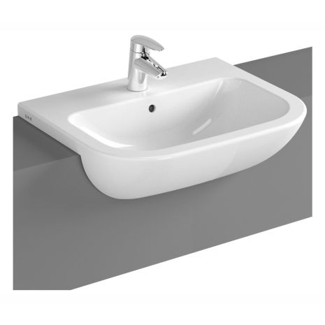 Vitra S20 Semi Recessed Wash Hand Basin (550mm) - 1 tap hole