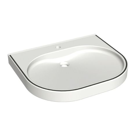 KWC DVS VariusCare Wheelchair Accessible Washbasin With Black Colour Stripe