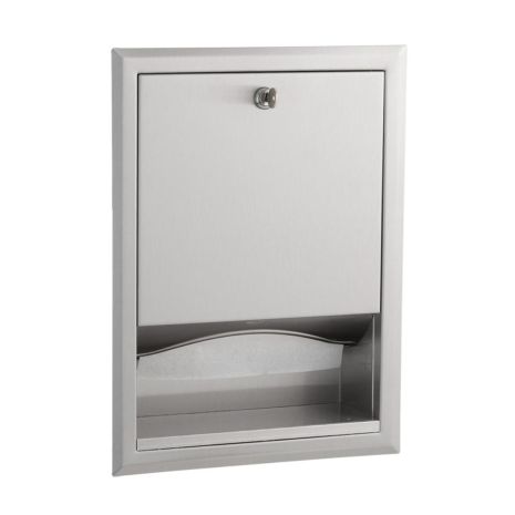 Bobrick Satin Stainless Steel Recessed Paper Towel Dispenser