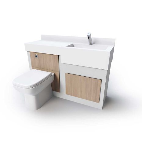 Vanity Unit and Toilet IPS Combination Unit with Wash Trough Basin