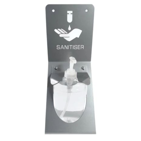 Brushed Stainless 500ml Silver Metal Bottle Shelf | Commercial Washrooms
