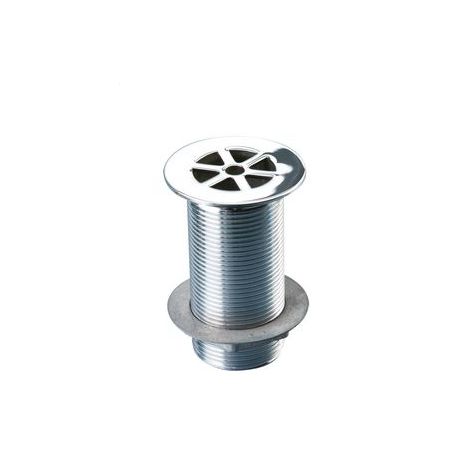 Wirquin Long Solid Grid Waste 1.1/4" Chrome Plated - Unslotted for Basins with no Overflow