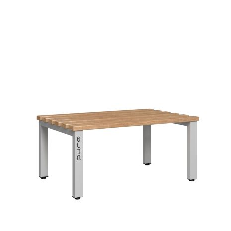 1000mm Double Sided Changing Room Bench Seat with Wooden Beech Slats