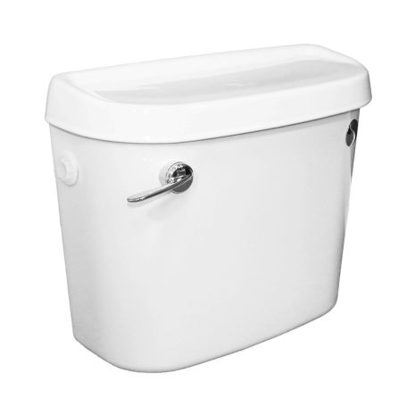Blanc Low Level Lever Operated Ceramic Toilet Cistern with Fittings