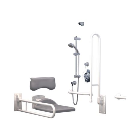 Value Disabled Doc M Shower Room Pack with Concealed Shower, White Rails, DMPS902WH