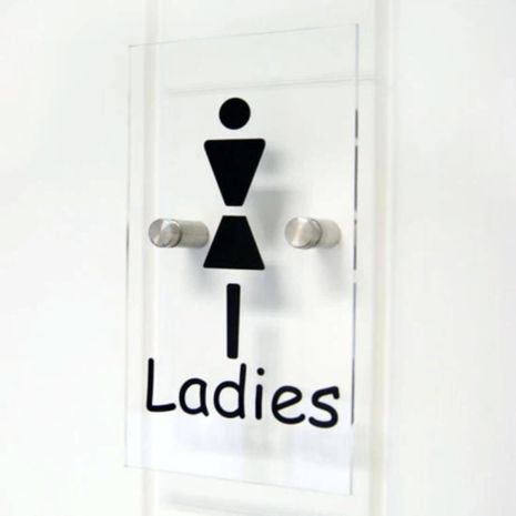 Female Toilet Sign - Clear Acrylic