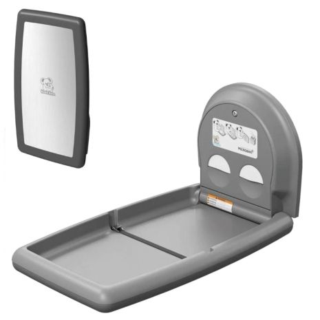 Koala Kare Vertical Surface-Mounted Baby Changing Station, Grey Closed