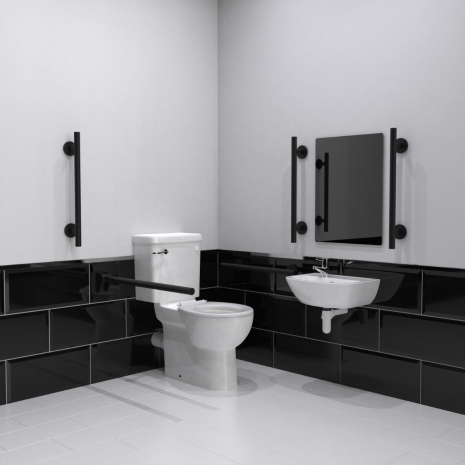 Fitzroy Of London Premium Rimless Luxury Close Coupled Doc M Toilet Pack with Lockable Cistern