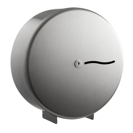 Brushed Stainless Steel Mini Jumbo Toilet Roll Dispenser - 10" Mini Jumbo  | Commercial Washrooms