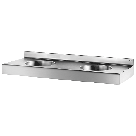 Delabie DUPLO 1200mm Wall Mounted Stainless Steel Wash Trough