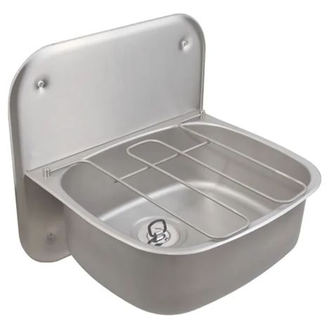 Twyford Wall Hung Bucket Sink with Splashback and Grid