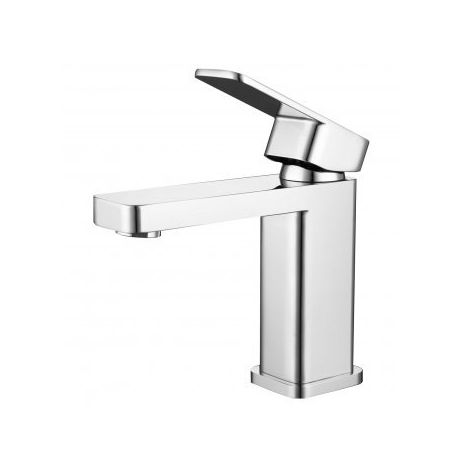 RAK-Compact Eco Square Chrome Mono Basin Mixer with Clicker waste | Commercial Washrooms