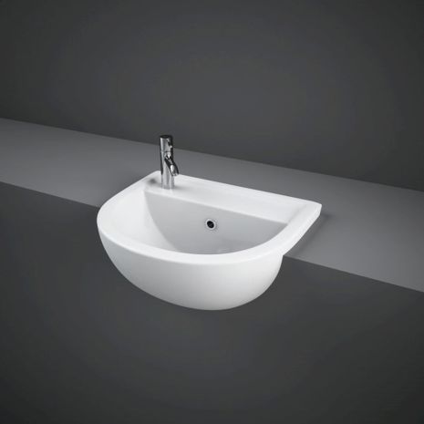 RAK-Compact 45cm Semi Recessed Basin with Left Hand Taphole | Commercial Washrooms