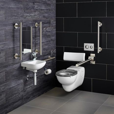 Armitage Shanks Doc-M Wall Hung Toilet Pack (Stainless Steel S9672MY)