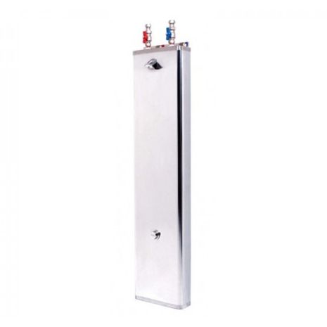 Inta Stainless Steel Shower Panel with Push Button and Vandal Resistant Shower Head