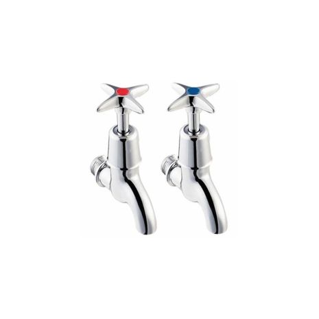 Twyford cross-head bib taps 1/2" Chrome Plated | Twyford
