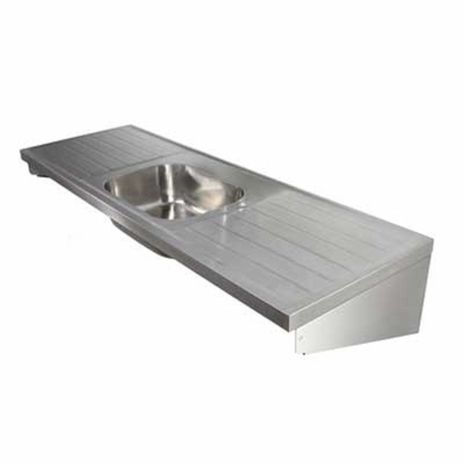 Twyford Sola Hospital Sink with Single Sink & 2 Drainers (1800mm)