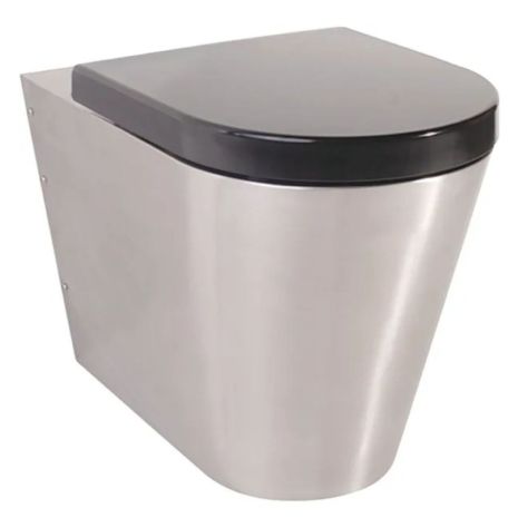 Twyford Stainless Steel back-to-wall toilet pan (with lid)
