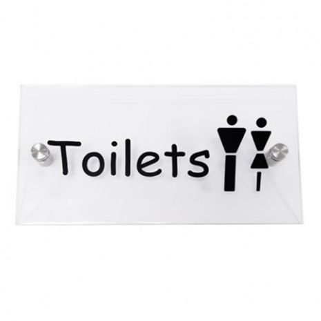 Toilet Sign - Clear Acrylic