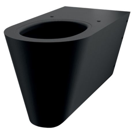 Black Wall-Hung 700 S Toilet Pan | Delabie 