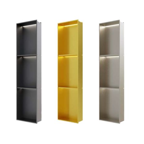 Vertical Recessed Shower Shelf With LED 300mm x 1200mm