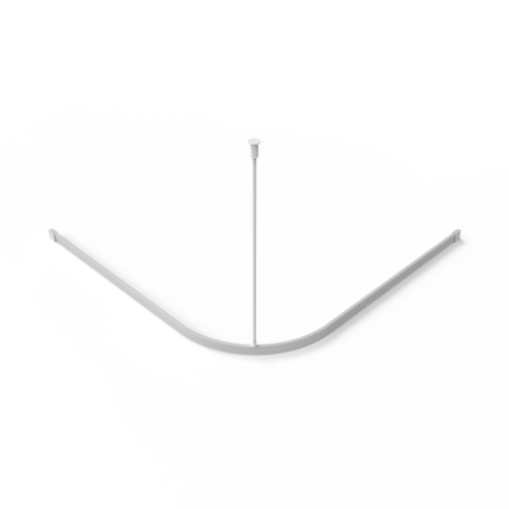 Fitzroy Of London L-Shaped White Shower Curtain Track