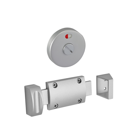 Curved Satin Anodised Aluminium Toilet Cubicle Indicator Bolt