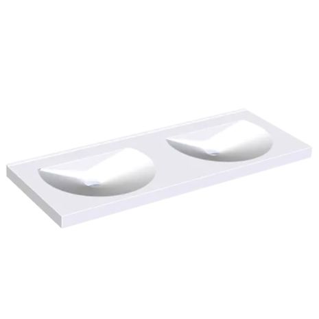 KWC DVS Miranit Ronda Washbasins - Double Station without Tap Holes