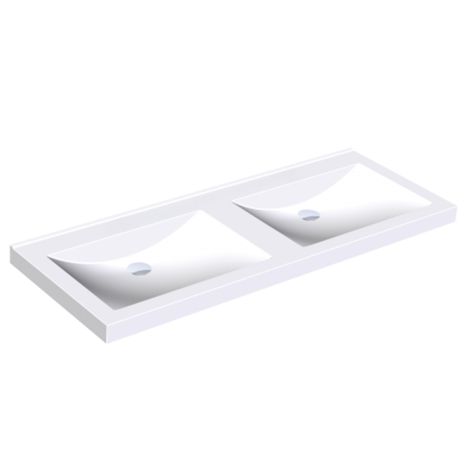 KWC DVS Miranit Quadro Washbasins - Double Station without Tap Holes