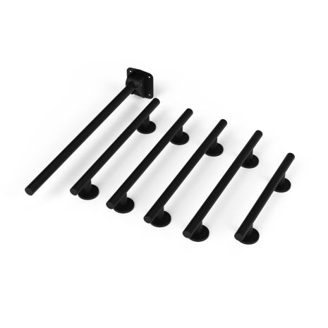 NymaSTYLE Rail Only Doc M Pack with Stainless Steel Luxury Concealed Fixing Rails - Matt Black | Commercial Washrooms