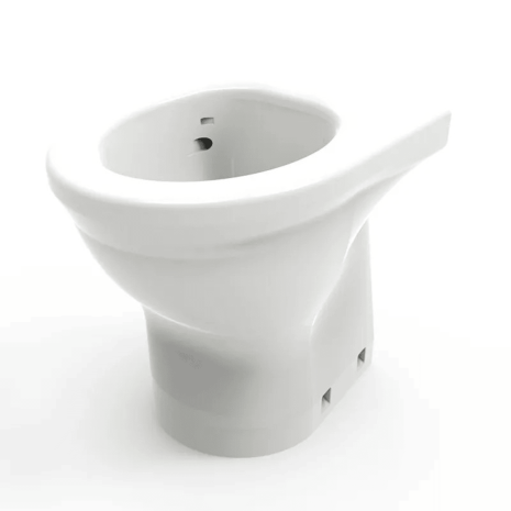 Dudley Resan Raised Height Back to Wall Toilet Pan V2, Polished Gloss Effect - Plain Seat