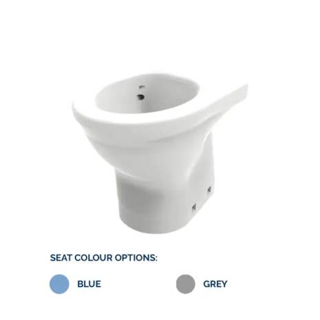 Dudley Resan Raised Height Back to Wall Toilet Pan V2, Polished Gloss Effect - Plain Seat