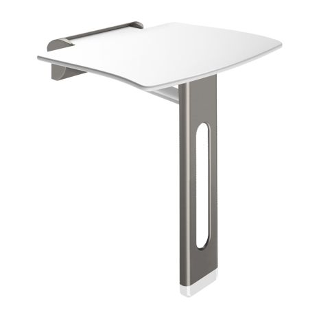 Be-Line Lift-Up Shower Seat with Leg - Metallised Anthracite | Delabie