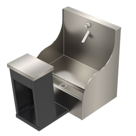 Levant Stainless Steel Anti-Ligature Wudu Washing and Ablution Station | 1 User