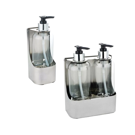 Brushed Stainless Steel Soap Bottle Holder - Single | Commercial Washrooms